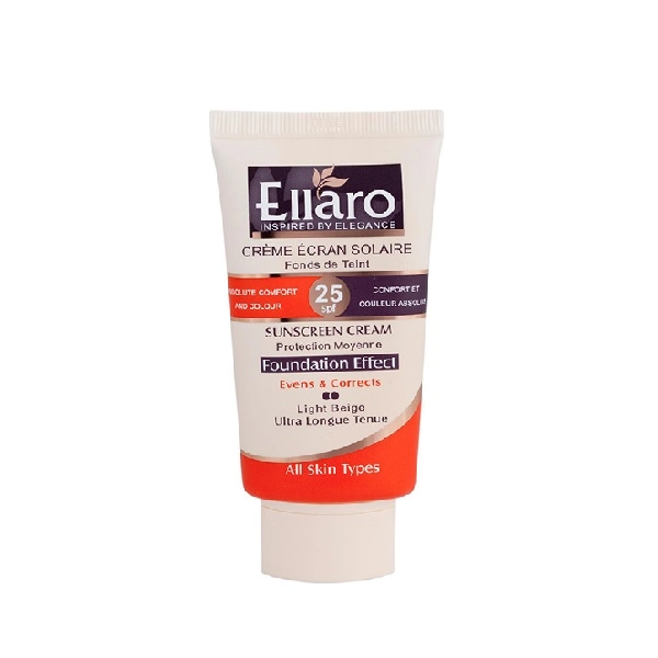 کرم ضدآفتاب کرم پودری Foundation Effect الارو SPF25% مناسب انواع پوست حجم 40 میلی لیتر