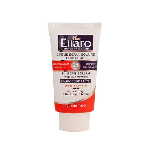 کرم ضدآفتاب کرم پودری Foundation Effect الارو SPF25% مناسب انواع پوست حجم 40 میلی لیتر