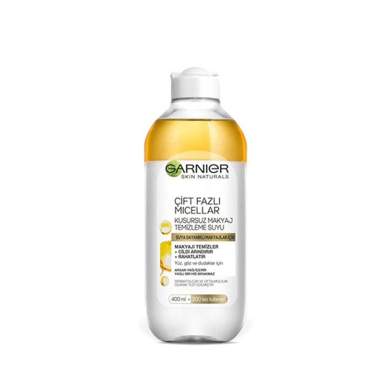 پاک کننده آرایش میسلار واتر دو فاز گارنیر Garnier حاوی روغن آرگان حجم 400 میلیلیتر
